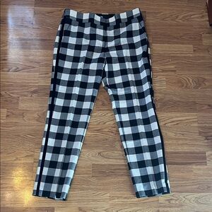 Talbots Black and White Plaid Hampshir Ankle Pants Trousers